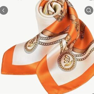 27.5" Chain Printed Square Scarf, Elegant